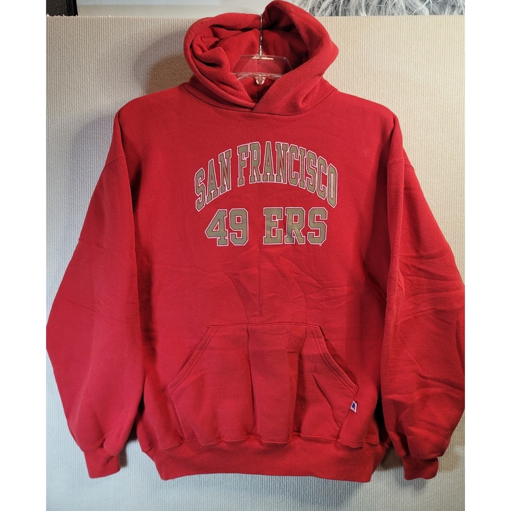 Russell Athletic XL Hoodie Red San Fransico 49ers heavy fabric Made USA